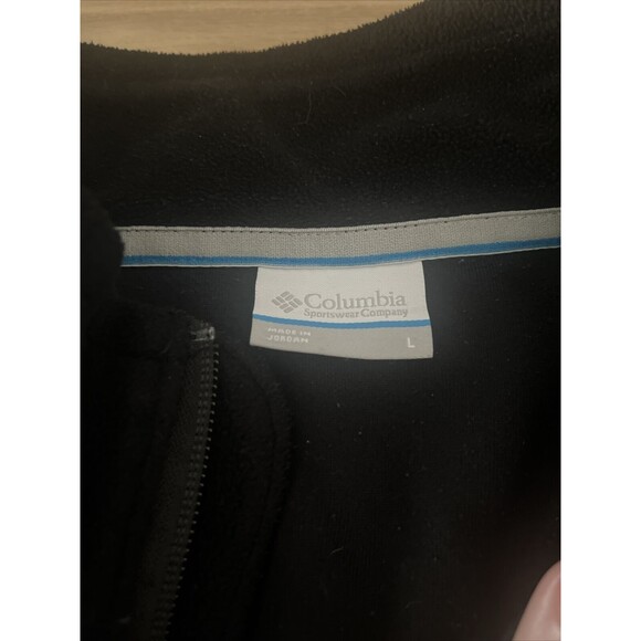 Columbia Size‎ L Long Sleeve Quarter Zip Mock Neck Sweatshirt Black Fleece Nice! - Picture 3 of 8